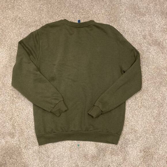 Divided Medium Crew Neck Navy Green Sweatshirt - Picture 3 of 3